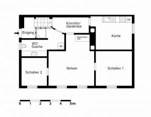 Grundriss 3.5 Zimmer Ferienwohnung